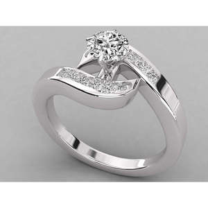 Bague solitaire en or 9 carats pour femmes, diamant cultivé en laboratoire, élégante et luxueuse - Product Image 2