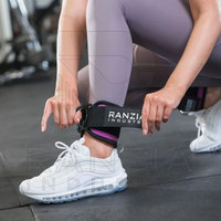 Sangles de cheville professionnelles en néoprène avec résistance, antidérapantes, réglables, avec attache porte-clés pour haltérophilie et powerlifting