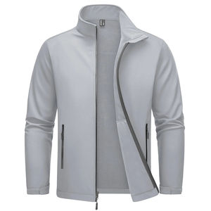 Chaqueta Cortavientos Impermeable de Lona con Cierre y Cuello Alto, Estilo Urbano, con Logotipo Personalizado, Chaqueta Deportiva de Invierno para Hombre, OEM - Product Image 3