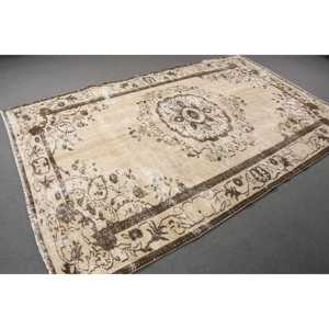 6x9.4 ft Rug, Large Vintage Rug, <b>Brown</b> Patchwork Rug - Product Image 3