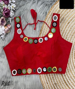 Dernières femmes portent fantaisie miroir travail lourd Fantom soie travail Blouse pour mariage porter sari et lourd Lehenga Choli femmes porter robe - Product Image 3