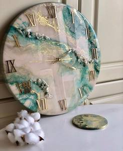 นาฬิกาติดผนังเรซินอีพ็อกซี่โดยรวมสำหรับพื้นที่สวยงามไม่เหมือนใครของตกแต่งบ้านของขวัญติดผนังอีพ็อกซี่นาฬิกามหาสมุทรโดยการสร้างแบบโบราณ - Product Image 6