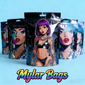 Custom Logo Mylar Bags 3.5g Urban Character <b>Open</b> Top Resealable Stand up Ziplock Food <b>Storage</b> Pouches for Candy - Product Image 2