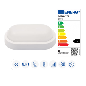 Optonica 2802 esterno LED plafoniera 8W 600lm 4500K IP54 Design ovale con temperatura di colore 4500K per uso interno esterno - Product Image 4