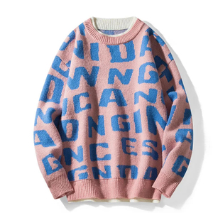Custom Wholesale Autumn Winter Casual Breathable 100% Cotton Knit Sweaters Men's Plus Size Quick Dry <b>Butterfly</b> <b>Sleeve</b> Pullover - Product Image 4