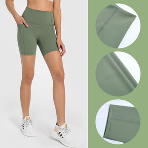 Custom Logo Women's Mid Waist Gym <b>Shorts</b> Solid Seamless Yoga Biker Workouts Butt-Lifting Waterproof Quick Dry Eco-Friendly - Product Image 6