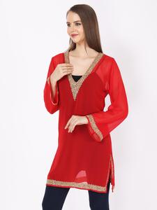 Free Shipping for Kurti <b>Top</b> Blouse Dress Handmade Embroidered Premium Quality Evening Club Party Wear Beach Wear Dress Style - Product Image 4