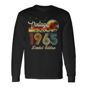T-shirt vintage a maniche lunghe del 1965, 60° compleanno, nato nel 1965, t-shirt promozionale per 60 anni - Product Image 1