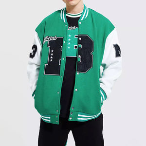 เสื้อแจ็กเก็ตแบบวิทยาลัยของผู้ชายขนาดใหญ่พิเศษเสื้อแจ็คเก็ตผ้าบางใส่โลโก้ได้ตามต้องการสำหรับฤดูหนาว - Product Image 1