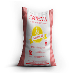 แป้งสาลีสำหรับทำขนม 50 กก. เกรด T55 แป้งกลูเตนสูง ยี่ห้อ Faneva สำหรับทำแป้งอัตตา บรรจุถุงแบบม้วน คุณภาพพรีเมียม นำเข้าจากอียิปต์ - Product Image 4