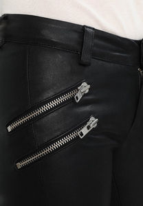 Pantalones de Cuero para Mujer, Pantalones de Tubo de PU, Pantalones Elásticos de Cintura Alta, Pantalones Rectos de Cuero PU Sólido de Alta Calidad - Product Image 4