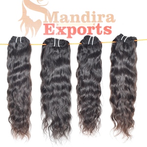 Paquetes de Cabello Remy Ondulado 100% Sin Procesar con Cutícula Alineada, Color Natural, Doble Trama, Frente de Encaje, 100g, de la India, Venta al por Mayor - Product Image 2