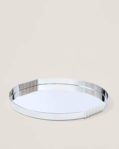 Bandeja de servicio de metal para comida de cocina casera de alta calidad personalizada plato de servicio de acero inoxidable bandeja redonda Hotel boda y restaurantes - Product Image 2