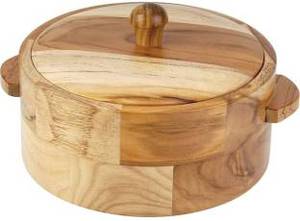 Sartén clásica de madera de forma redonda para cocina, cubierta de Color marrón, para Hotel, Chapati, almacenamiento, Buffet, comida, sopa y ollas de Stock - Product Image 6