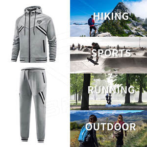 Ropa deportiva de talla grande Casual verano hombres chándales al por mayor cintura elástica manga larga personalizar Logo impresión 100% algodón - Product Image 5