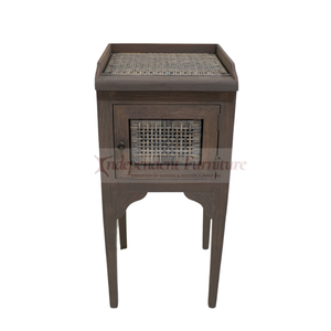 Classic Storage Traditional Drawer Solid Mahogany Wood <b>Bedside</b> Table <b>Tall</b> Nightstand <b>Cabinet</b> Woven Furniture Bedroom Living Room - Product Image 1