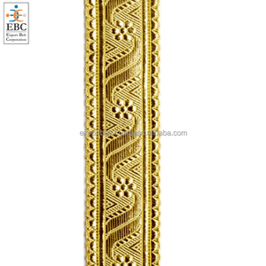 Ruban tressé en jacquard métallique, dentelle française, tresse en Mylar, fil de bouillon, ruban en soie d'iris argenté doré, garniture pour uniforme et costume - Product Image 6