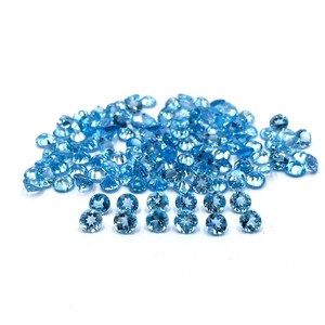 5mm Natural Swiss <b>Blue</b> <b>Topaz</b> Round Cut Stone Beads <b>Blue</b> <b>Topaz</b> Faceted Loose Gemstone for Jewelry Making By Indian Manufacturer - Product Image 1
