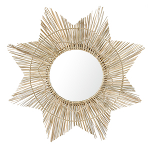 Cadre de miroir tissé à la main jonc de mer Design rustique vintage Taille personnalisée Prix usine Décoration murale Miroir suspendu ODM/OEM FBA Vente en gros - Product Image 1