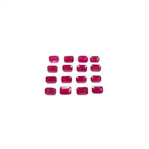 Rubis naturel de Birmanie non traité, créé en laboratoire, taille coussin, pierre libre de haute qualité, 6x4mm, octogones, couleur rouge - Product Image 1