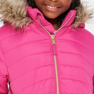 Chaqueta con capucha y cremallera, ropa de calle informal, Abrigo acolchado de invierno para niñas, a prueba de viento, Ideal para clima frío, ligero/con aislamiento térmico - Product Image 2