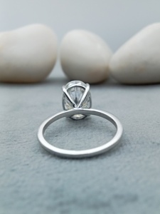 Juego de anillos de compromiso y boda de plata 100% de moda garantizada con satisfacción 925 personalizada con moissanita VVS y diamante para fiestas - Product Image 3