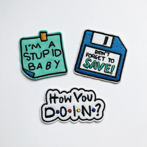 Insigne de logo personnalisé brodé au fer sur patch pour vêtements veste chapeau sac à dos bricolage à coudre sur appliques fourniture en gros - Product Image 2