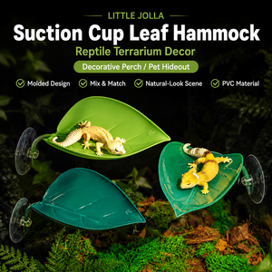 Fournitures en gros pour reptiles : hamac en feuille à ventouse en PVC, décoration de <span class=keywords><strong>terrarium</strong></span> pour lézards et geckos - Product Image 4