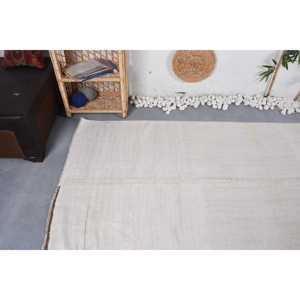 Tapis Kilim, tapis vintage 3,6x9,4 pieds, tapis beige patchwork en laine - Product Image 5