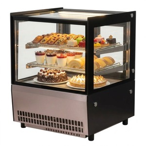 Hot Sale <strong>Silent</strong> Operation Square Glass Commercial Electric <strong>Dessert</strong> Cooling Refrigerator Unit Shop Glass Cake Display Case - Product Image 4