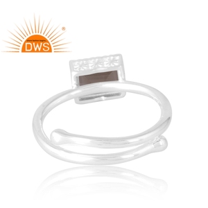 Dernière vente bague en argent sterling 925 avec pierres précieuses fumées naturelles bijoux personnalisés pour femmes cadeau pour elle - Product Image 2