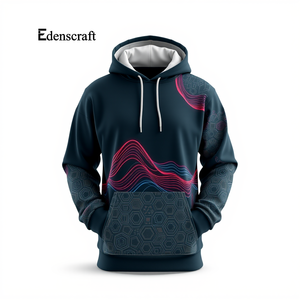 Pull à capuche imprimé durable et écologique personnalisable pour hommes Hiver Casual Essentials Fabricants de vêtements Impression numérique - Product Image 5