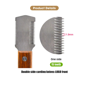 Cuchillo pelador profesional para el cuidado de mascotas, herramienta de hoja de acero inoxidable de doble cara - Product Image 5