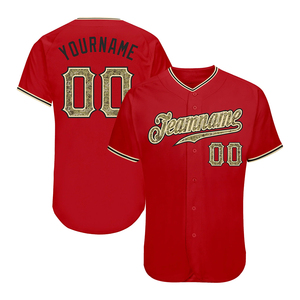Uniforme de béisbol para hombre, Media manga, botón hacia abajo, Color rojo, cuello en V, ropa deportiva, uniformes, kits con diseño personalizado - Product Image 1