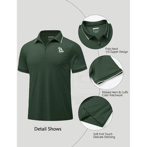 Camiseta Polo transpirable de la mejor calidad para hombre con media cremallera, polos para hombre, ropa personalizada, polos de moda para adultos - Product Image 6