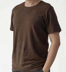 Camiseta de algodón de cáñamo de alta calidad al por mayor, camiseta de manga corta con cuello redondo, camiseta de cáñamo con logotipo personalizado gráfico de algodón para hombre - Product Image 1