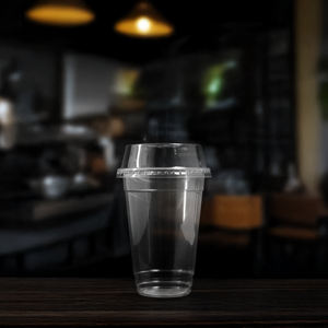 Quang Quan 95mm Vasos de plástico desechables 16oz/24oz Bebidas Vasos de pared simple para jugo Café Té Vasos de plástico transparente - Product Image 1