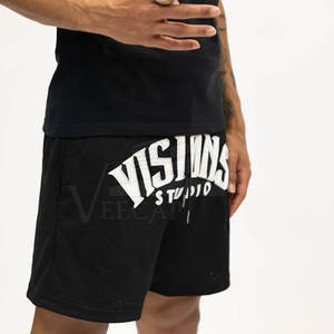 Pantalones Cortos Casuales de Diseño Sólido y Elegante para Hombre, Fabricante OEM, Logotipo Personalizado, Impresión Puff, Cintura Elástica, Personalizados para Exteriores - Product Image 6