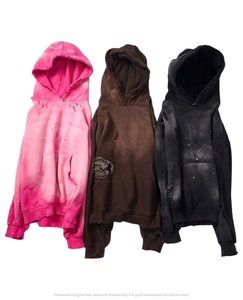 OEM Nouvelle Mode Streetwear Soleil Délavé Vintage Pull en Coton Éponge Française Surdimensionné Délavé À Capuche Pour Hommes - Product Image 1