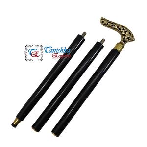Canne de marche en laiton et bois faite à la main avec poignée décorative en laiton, design Art Déco, pliable, 93 cm, cadeau d'extérieur fait à la main - Product Image 4