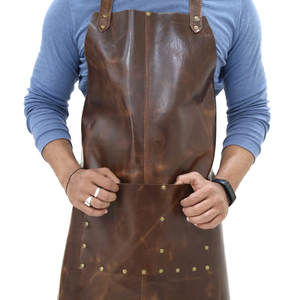 Delantal de soldador de Color marrón de cuero Pu personalizado 2025, delantal de trabajo de soldadura de cuero suave de alta calidad para hombres hecho por Pakistán - Product Image 3
