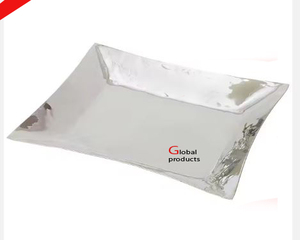 Plateau de service décoratif en acier inoxydable en métal argenté pour restaurant et bar d'hôtel - Product Image 1