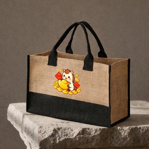 Bolsa de Tela con Estampado de Caballo de la Suerte, Reutilizable, con Asa Larga, para Regalo, Artesanía, Tela No Tejida, Impresión Serigráfica - Product Image 1