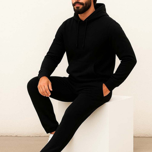 Survêtement d'hiver pour homme, grande taille, à capuche, uni, personnalisable - 100% coton, uniforme de sport, fabricant de commandes en gros OEM/ODM - Product Image 4