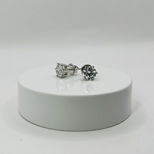 Clous en diamant de laboratoire certifiés GIA, pureté VS1, 4,00 carats, or blanc 14 carats, minimalistes, unisexes, pour mariage, fiançailles, fête, anniversaire, cadeau - Product Image 1