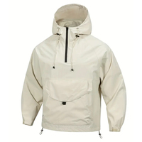 Tissu tissé respirant Produit à cordon de serrage durable et réglable Veste coupe-vent de sport à capuche à demi-fermeture éclair PAR AMAZING INDUSTRIES
