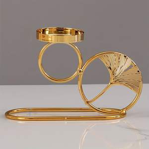 New Arrival Aluminum Christmas Flower and Lightning <b>Ornaments</b> with Glass Candle Holder Decorative Tabletop Decoration - Product Image 2