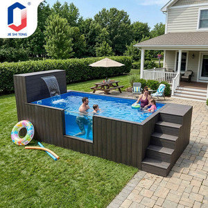 Outdoor Anti UV Small Corner Combo Prefabricated Swimming <b>Pool</b> Fiberglass Container <b>Pool</b> For Backyard Villa Resort - Product Image 2