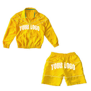 ชุดกันลมผู้ชาย โพลีเอสเตอร์ ไนลอน แจ็คเก็ตซิปและกางเกงขาสั้น ชุดสองชิ้น - Product Image 1