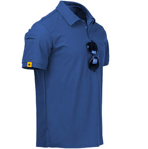 เสื้อยืดผู้ชายผ้าถักสีพื้นมาใหม่สำหรับธุรกิจเสื้อยืดและชุดลำลองฤดูร้อนระบายความร้อนผ้าฝ้าย100% แห้งเร็ว - Product Image 4